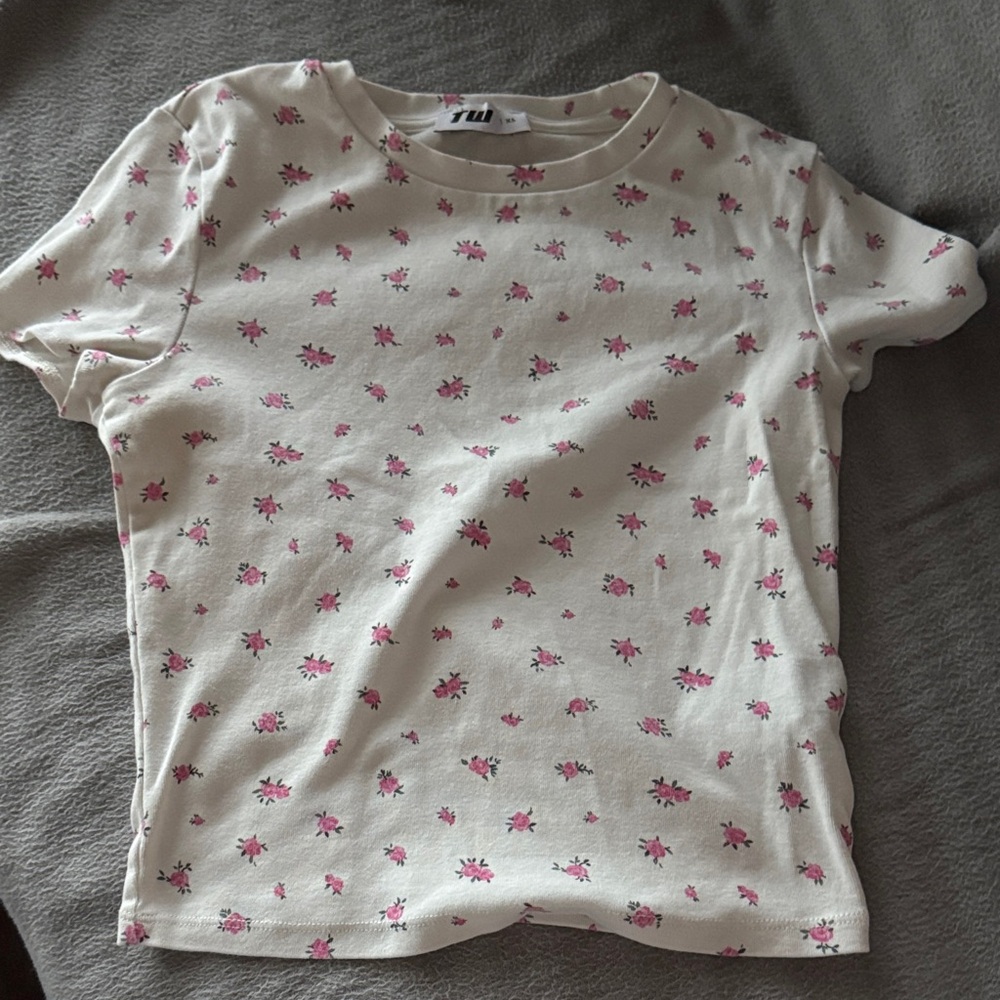 Tally Weijl floral crop top T-shirt XS